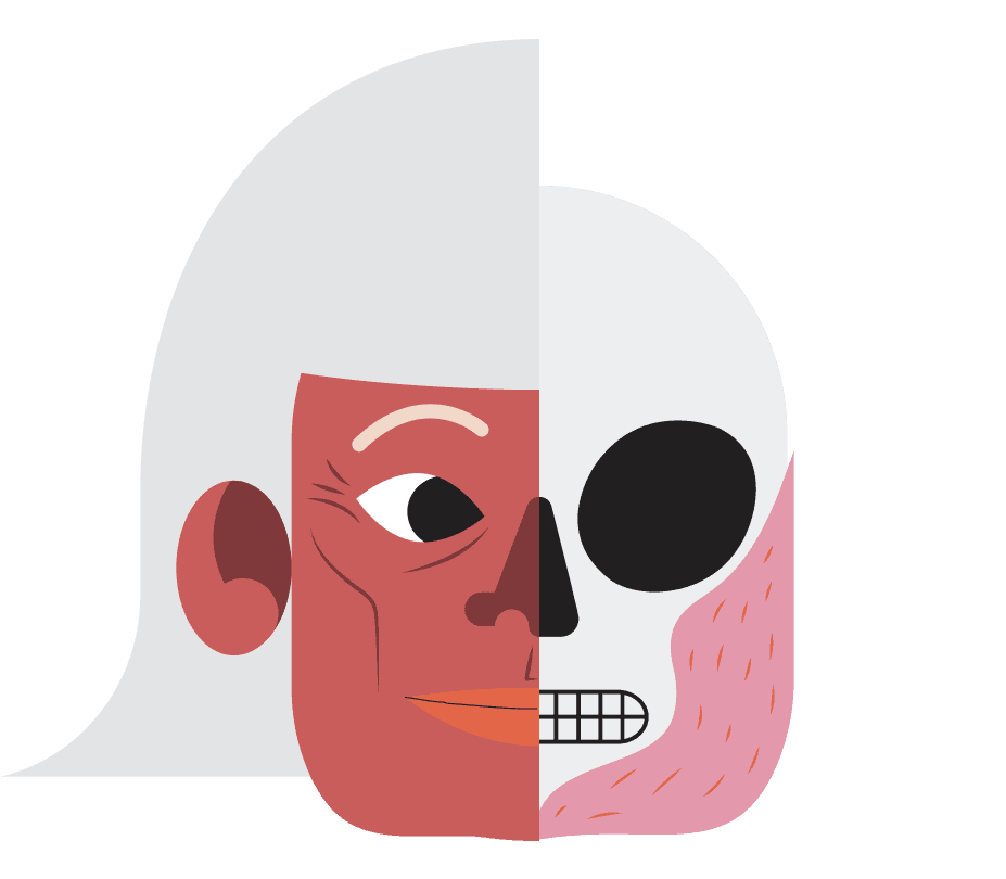 Depiction of a skull with breath