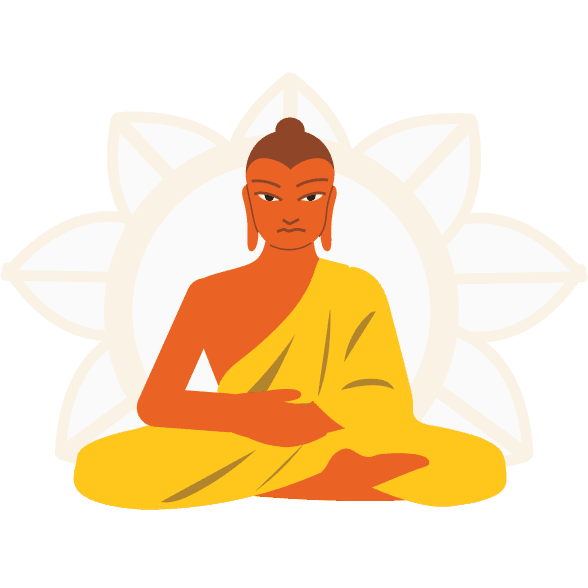 Depiction of a person sitting in a lotus position